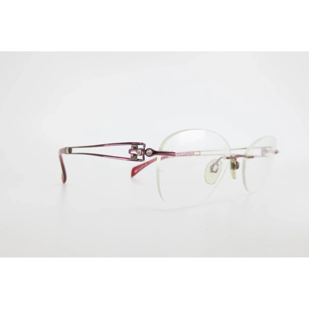 Line Art Charmant XL2137 Excellence Titan Rimless Eyeglasses Burgundy 51-17-135